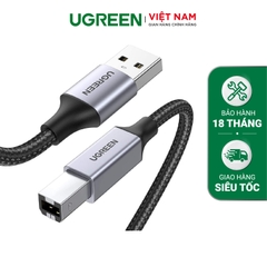 UGREEN USB-A Male to USB-B 2.0 Printer Cable Alu Case with Braid 1m  (Black) US369 80804