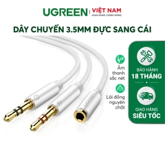 3.5mm Male to 3.5mm Female ×2 (AUX & Mic) Alumium White White 30618
