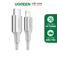 UGREEN USB-C to Lightning M/M Cable Aluminum Shell Braided 2m(Silver) US304 80564
