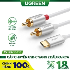Dây chuyển đổi USB-C ra 2 đầu hoa sen đực mạ vàng 3M 30737