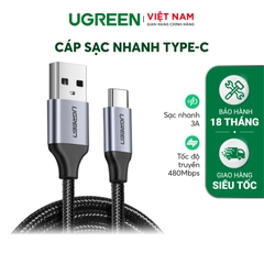 Dây USB 2.0 sang Type C mạ Nickel vỏ sợi bện 2M 60128