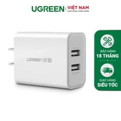 UGREEN Dual USB Wall Charger 3.4A (White) Default Title 20328