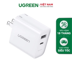 UGREEN 18W USB-C Wall Charger PD+QC US (White) CD212 70152
