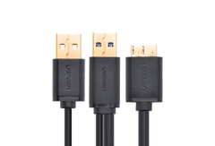 Dây dữ liệu micro USB3.0 - Dây ổ cứng di động có thêm đầu cắm USB hỗ trợ nguồn 10382 (1m) 1M 10382