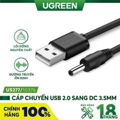 Dây nguồn 1 chiều USB 2.0 sang đầu cái 3.5mm dài 1m màu đen Black 10376