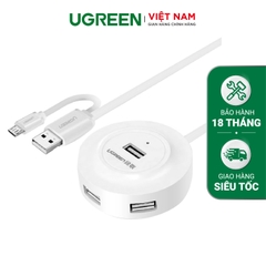 4 ports USB 2.0 Hub with Type C Adapter Trắng 40962