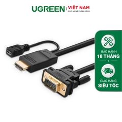 Dây chuyển đổi HDMI sang VGA có micro USB hỗ trợ nguồn 3M 30451