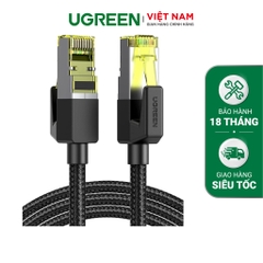 UGREEN Cat 7 Ethernet Cable Round Pure Copper OD 5.5mm Braided 1.5m (Black) 80422
