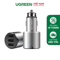 UGREEN 3 Ports Car Charger 1A+2*2.4A  Silver Default Title 40733