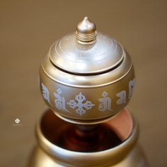 Kinh luân bát bảo cát tường màu bạc