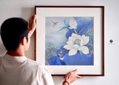 Tranh đồng khắc tay Liên hoa mộng