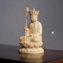 Tượng Địa Tạng Bồ tát gỗ hoàng dương 10cm