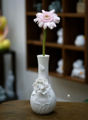Bình hoa sen sứ trắng 20cm