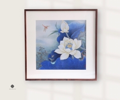 Tranh đồng khắc tay Liên hoa mộng