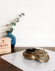 Lư đồng rồng phượng vàng