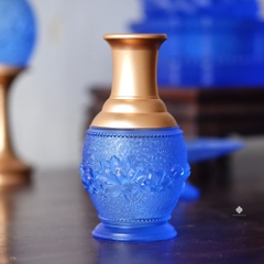 Bình hoa sen lưu ly xanh dương