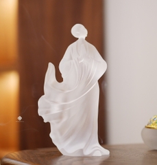 Tượng an lạc áo bay lưu ly trắng