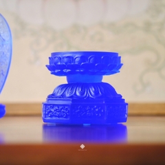 Tượng Phật Dược Sư hào quang lưu ly xanh dương 13.5cm (chưa kèm đế)
