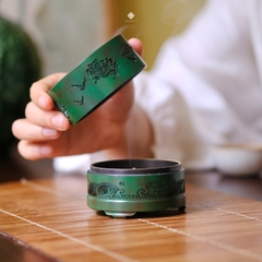 Lư đồng thiên hải ngư đồ xanh lá