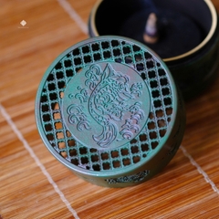 Lư đồng thiên hải ngư đồ xanh lá
