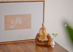 Góc an Quán Tự Tại Bồ tát gỗ hoàng dương lá nhỏ
