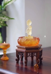 Góc an tắm Đức Phật Thích Ca đản sanh lưu ly vàng mini