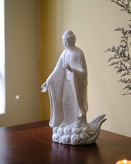 Tượng Đức Phật A Di Đà từ hiền sứ trắng 42cm