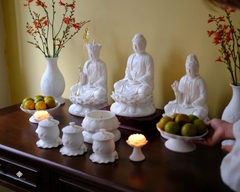 Ban thờ Ta Bà Tam Thánh sứ trắng
