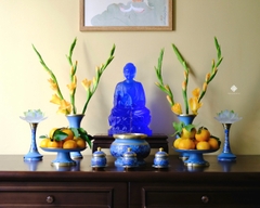 Ban thờ đồng vân lam