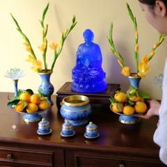 Ban thờ đồng vân lam