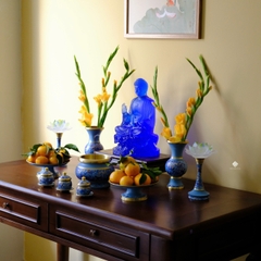 Ban thờ đồng vân lam