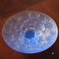 Đĩa bồng hoa sen lưu ly xanh dương