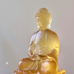 Tượng Phật Dược Sư Lưu Ly vàng 18cm