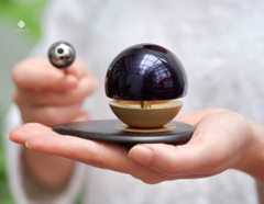 Chuông đồng Nhật Bản ngọc hưởng âm màu tím 5.4cm