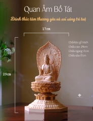 Tượng Quan Âm Bồ Tát gỗ bách 29cm