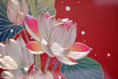 Tranh đồng khắc tay Liên ngư hỷ lạc