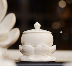 Lư hoa sen sứ trắng