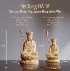 Tượng Địa Tạng Bồ tát gỗ hoàng dương 10cm
