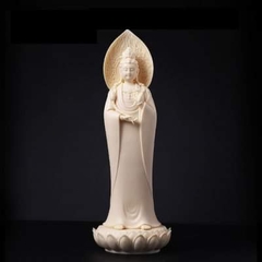 Tượng Đại Thế Chí Bồ tát đứng sứ vàng 31cm