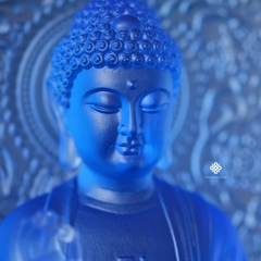 Tượng Phật Dược Sư lưu ly xanh kèm đế 31.5cm