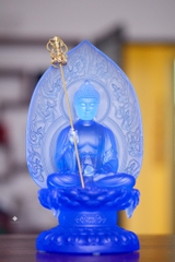 Tượng Đức Phật Dược Sư lưu ly xanh dương 24.8cm