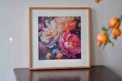 Tranh đồng khắc tay Mẫu đơn rực rỡ