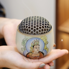 Lư gốm vẽ tay Quan Âm Bồ tát