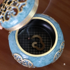 Lư đồng ngọc cát tường xanh dương