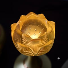 Cặp đèn hoa sen đồng vàng