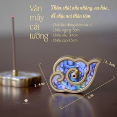 Vân mây cát tường xông nhang trầm - màu xanh