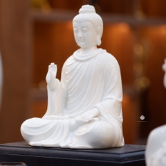 Tượng Phật Thích Ca thí nguyện thủ ấn sứ trắng