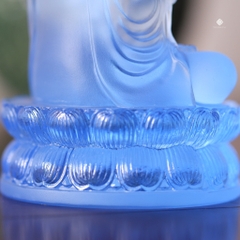 Tượng Quan Âm lưu ly xanh dương 13cm
