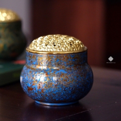 Lư đồng sơn mài xanh dương