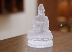 Tượng Quan Âm Bồ tát lưu ly trắng 13cm